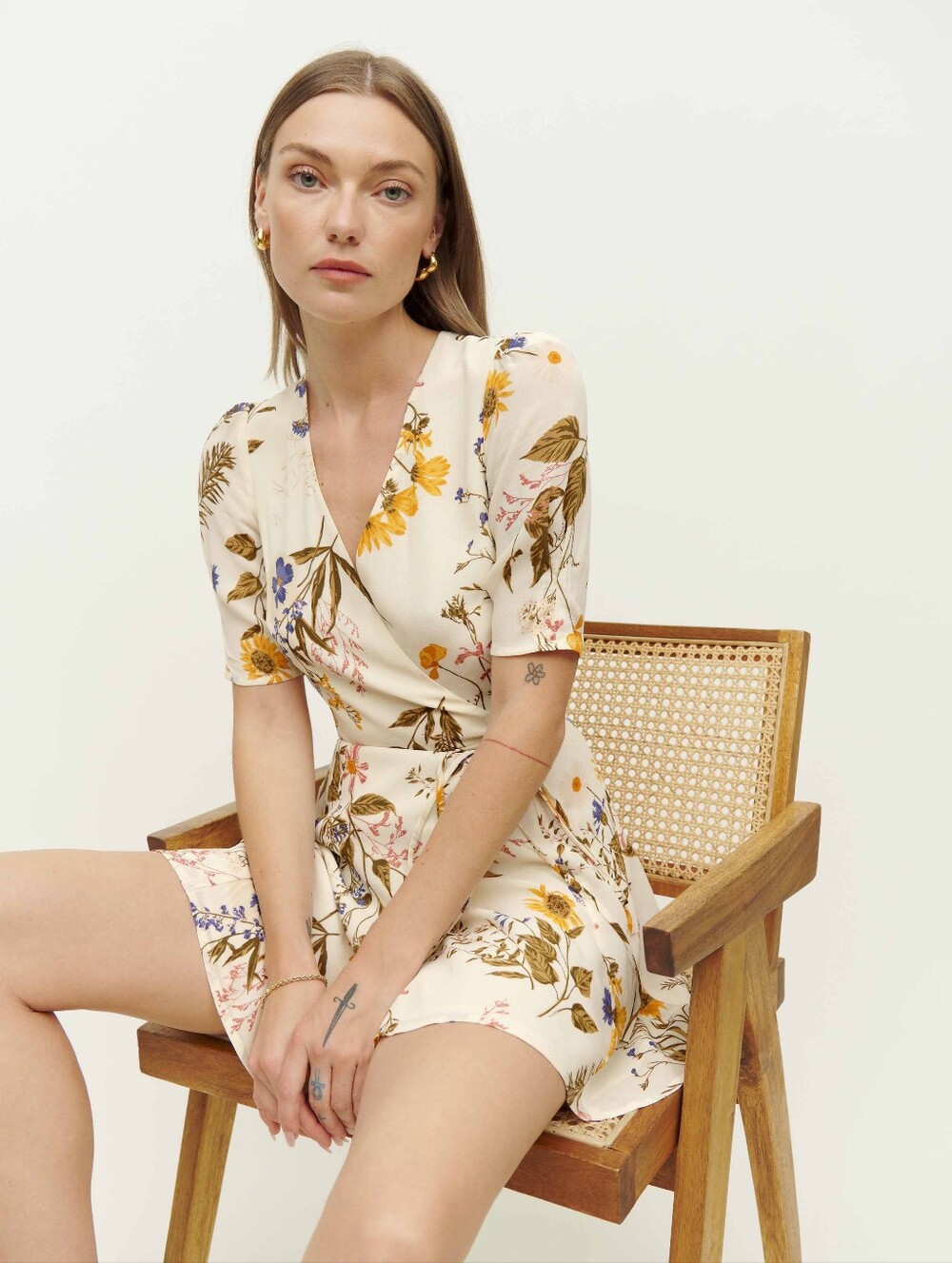 Reformation Lucky Floral Wrap Dress Frolic - Size M